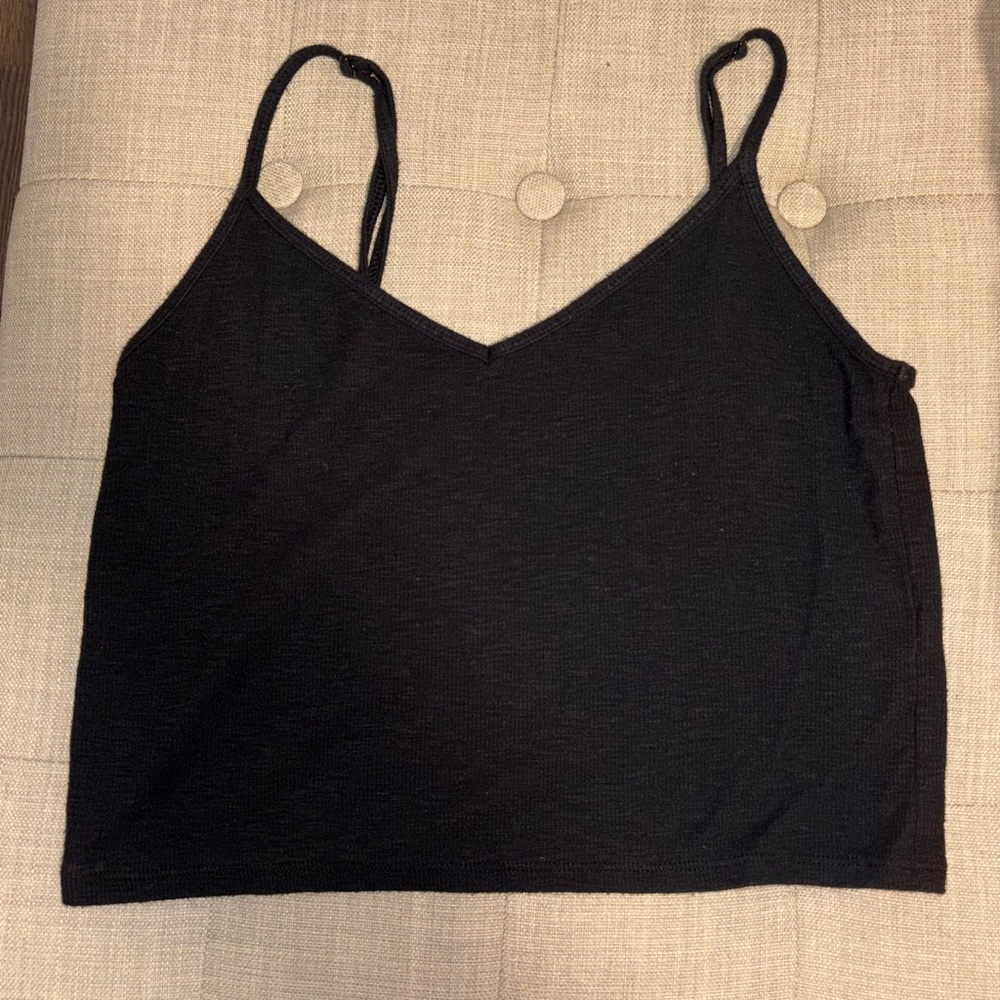 Aerie REAL SOFT Black Tank Top with Adjustable Straps